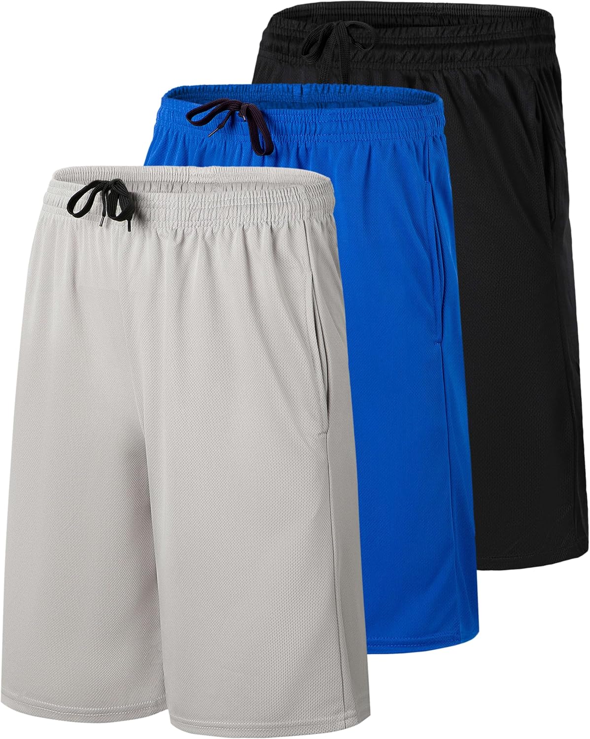 Real Essentials 3 Pack: Men’s Mesh Basketball & Athletic Performance Gym Shorts with Pockets (S-3X) - Image 8