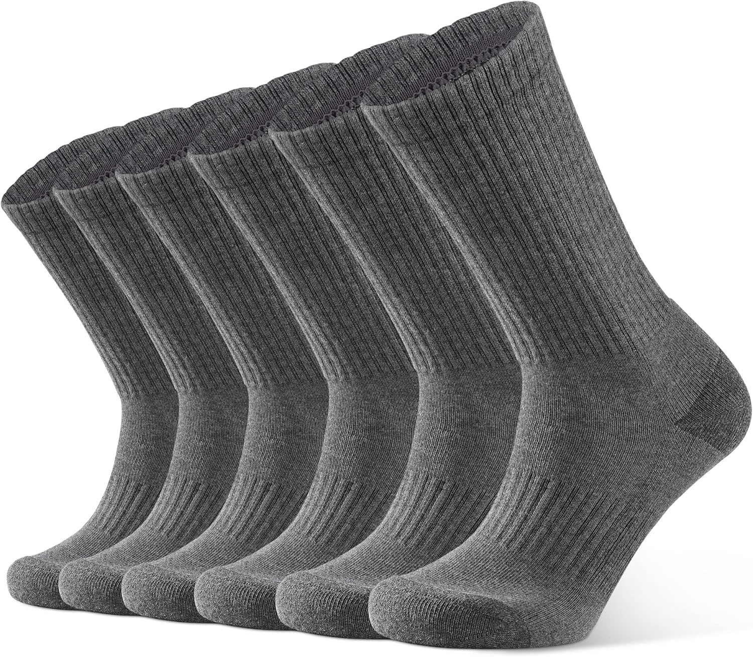 CLOSEMATE Mens Athletic Cushioned Crew Socks 6 Pairs Cotton Breathable for Work Training Sports - Image 9