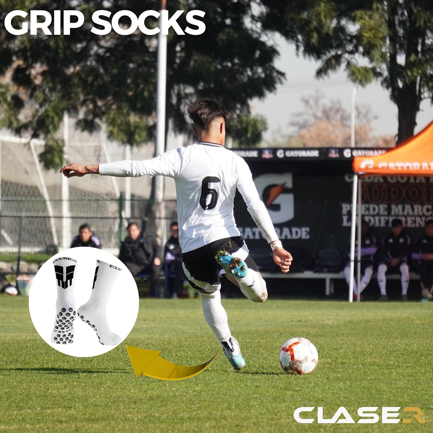 CLASER Grip Socks Soccer - Non Slip Football - Sock Men - Sports Women - Soccer Youth - Antideslizantes - US 6-9 1 2 3 pairs - Image 4