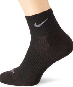 Nike Dri-FIT Cushion Quarter 3 Pack Black/Flint Grey LG (Men's Shoe 8-12, Women's Shoe 10-13)
