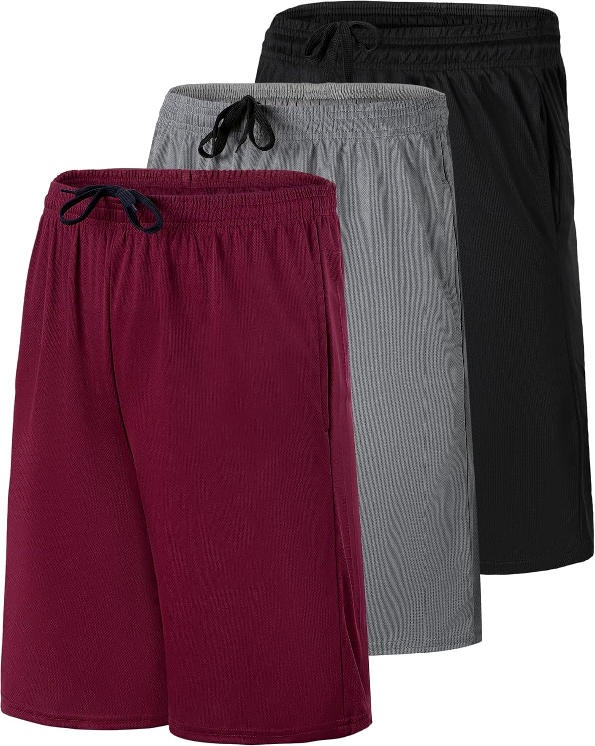 Real Essentials 3 Pack: Men’s Mesh Basketball & Athletic Performance Gym Shorts with Pockets (S-3X) - Image 9