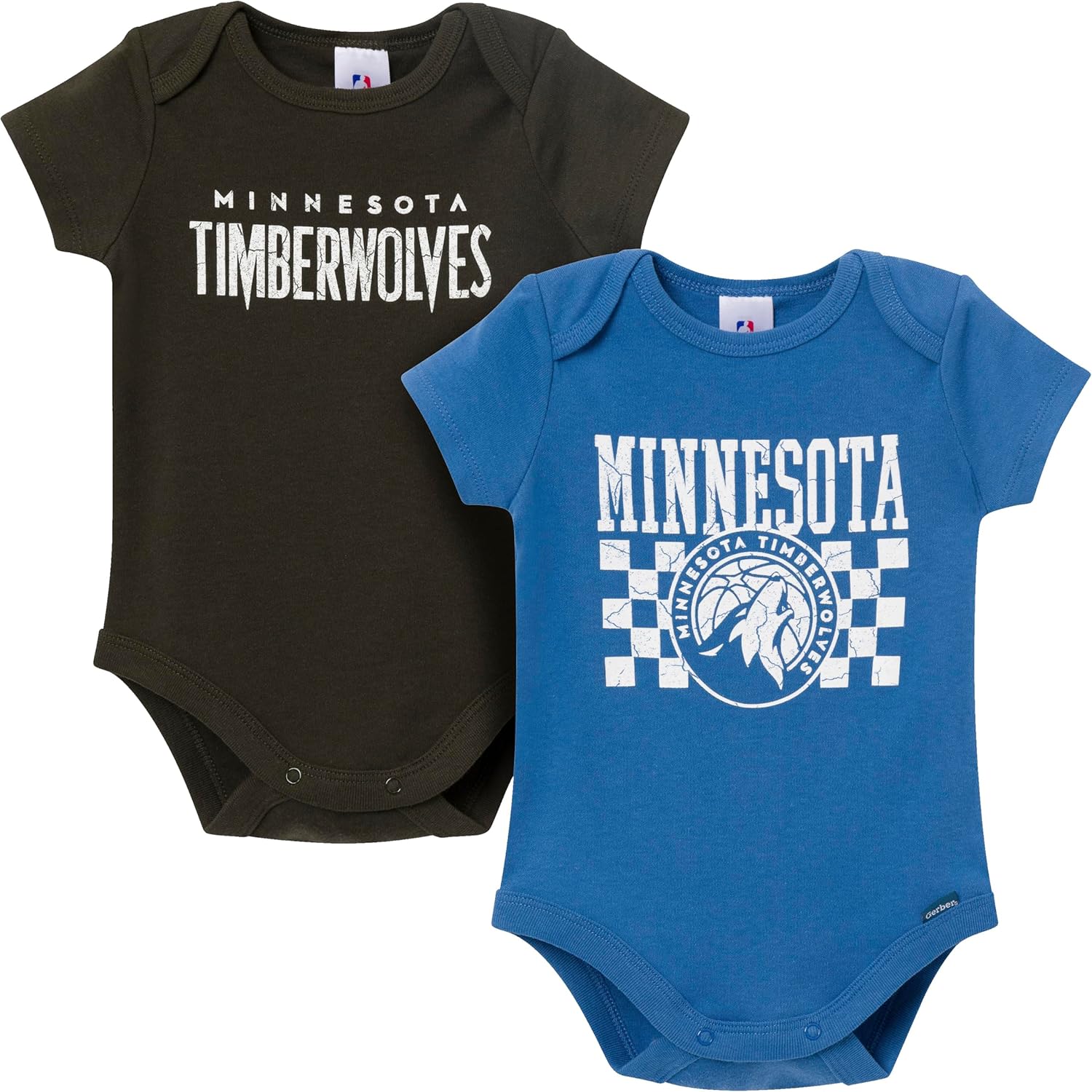 Gerber unisex-baby Nba Team 2 Pack Short Sleeve Onesie Bodysuits - Image 21