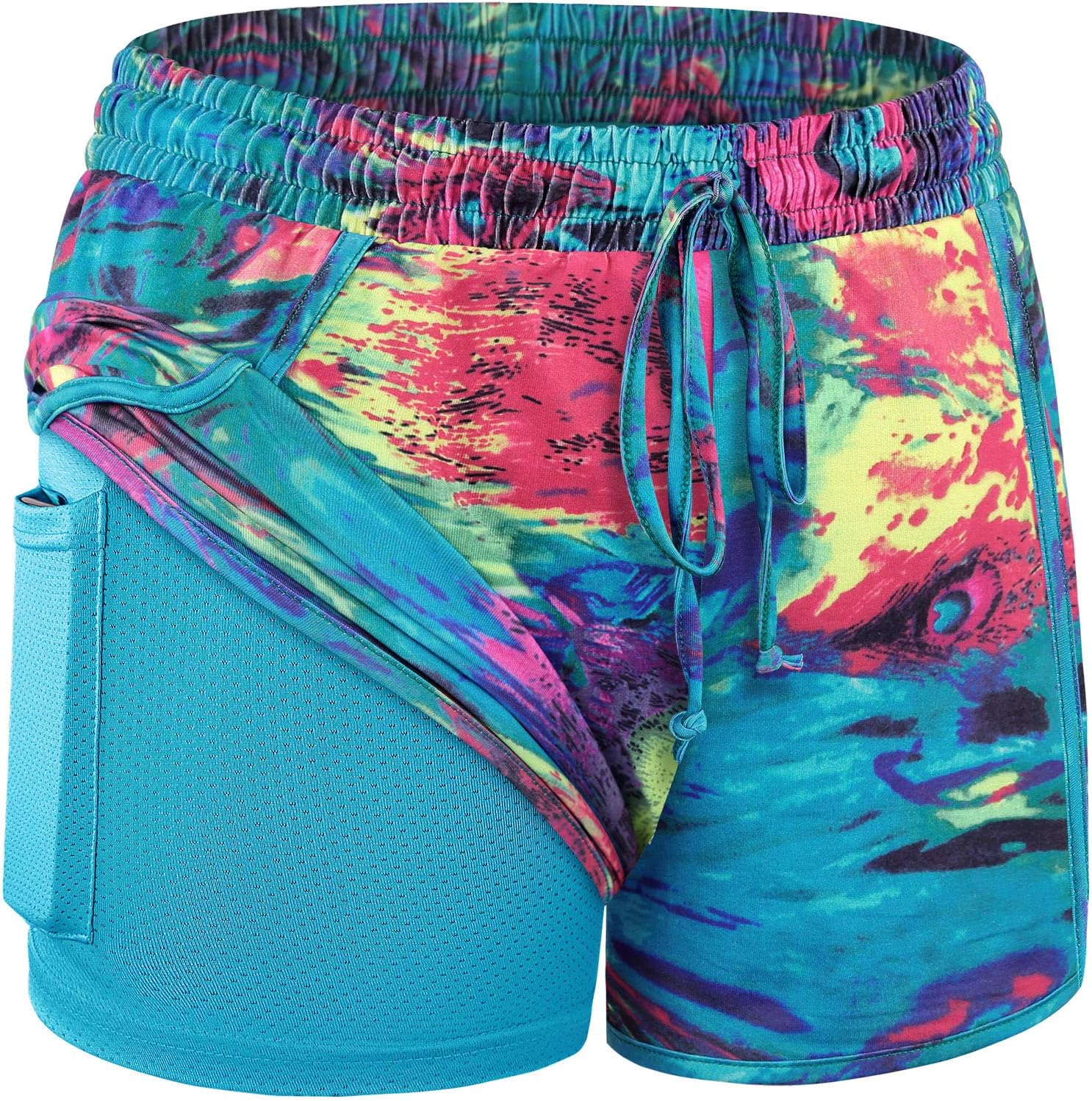 BLEVONH Women Yoga Running Shorts 2 in 1 Workout Athletic Shorts with Pockets S-3XL - Image 12