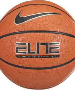 Nike Unisex - Elite All-Court Basketball, Amber Metallic Silver/Black, Size 7, 1 Ball, 1 Set, 1 Piece, Indoor/Outdoor