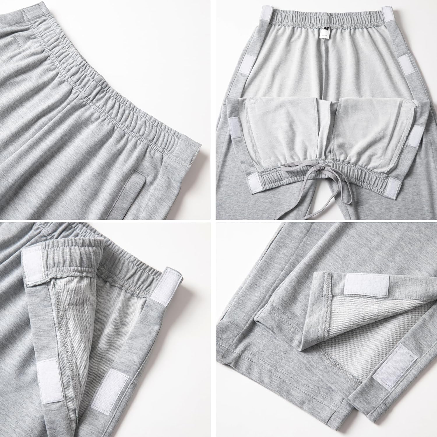 WZIKAI Men's Tear Away Pants Casual Side Snap Open Sweatpants Loose Fit Post Surgery Pants with Pockets - Image 6