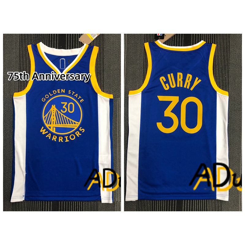 75th Anniversary NBA Golden State Warriors # 30 Stephen Curry Icon Edition basketball Hot pressed jerseys - Image 5