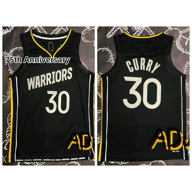 75th Anniversary NBA Golden State Warriors # 30 Stephen Curry Icon Edition basketball Hot pressed jerseys - Image 8