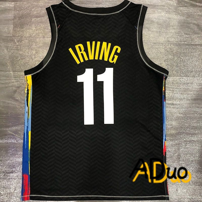 Hot Pressed Men's Brooklyn Nets #11 Kyrie Irving 2022-23 Swingman City Edition basketball NBA Jersey - Image 2