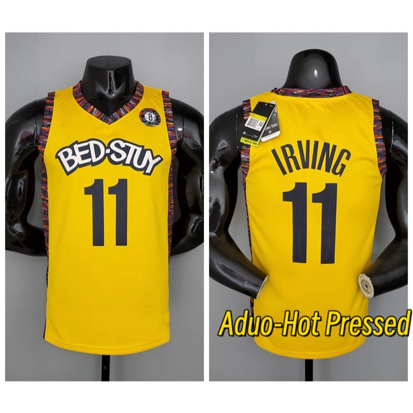 Hot Pressed Men's Brooklyn Nets #11 Kyrie Irving 2022-23 Swingman City Edition basketball NBA Jersey - Image 10