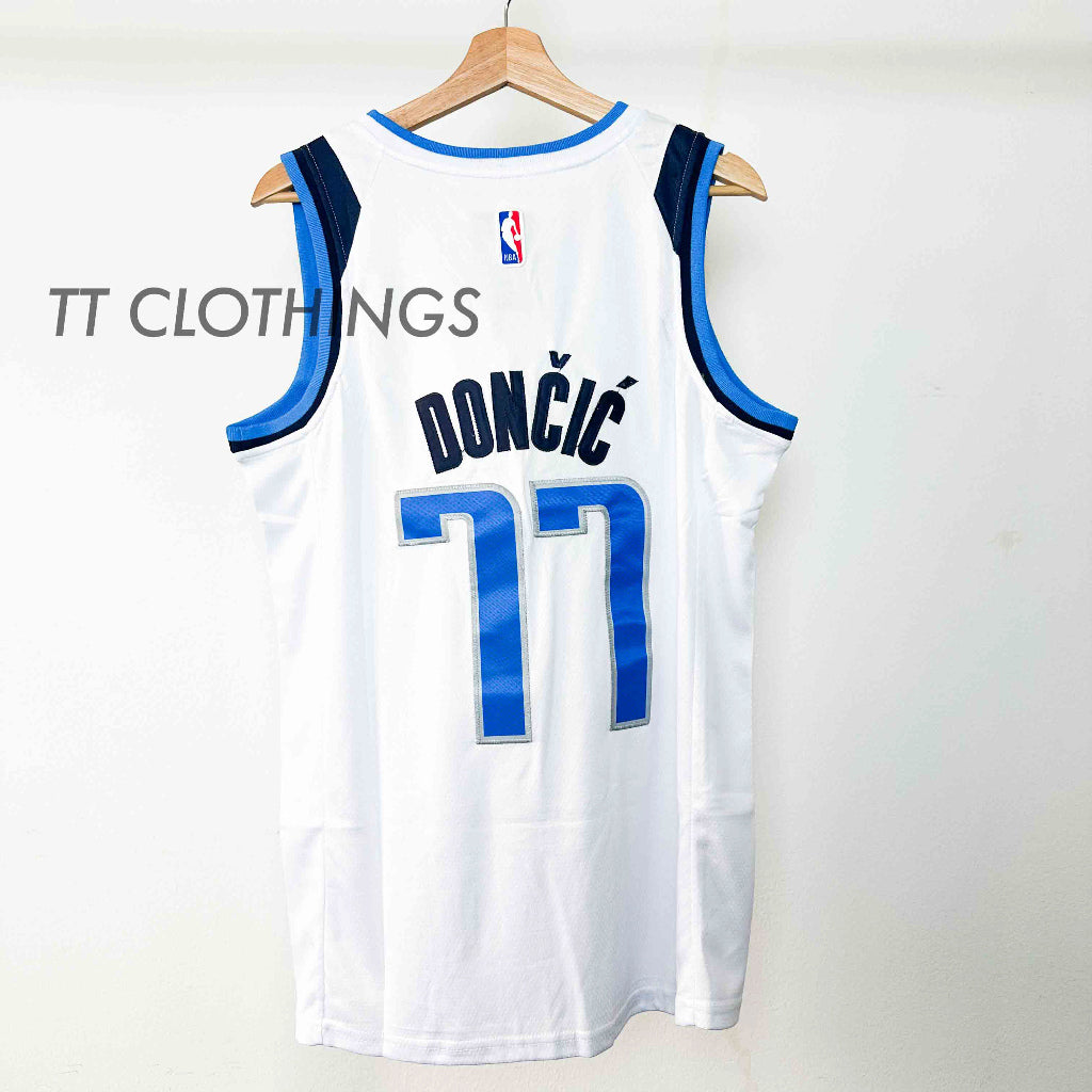 NBA Basketball Jersey Luka Doncic White #77 Dallas Mavericks Singlet Jersi RETRO baju shirt men lelaki - Image 2