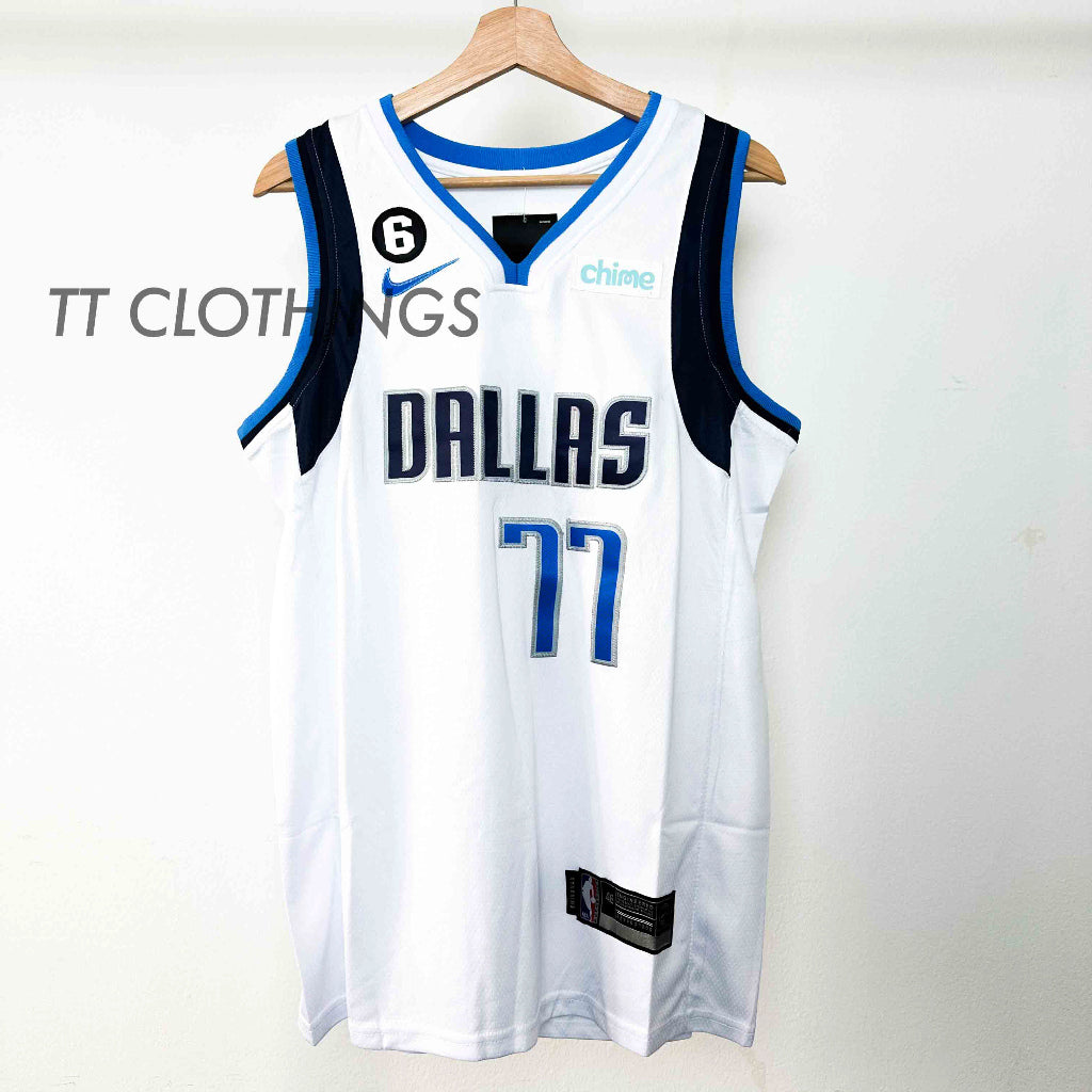 NBA Basketball Jersey Luka Doncic White #77 Dallas Mavericks Singlet Jersi RETRO baju shirt men lelaki