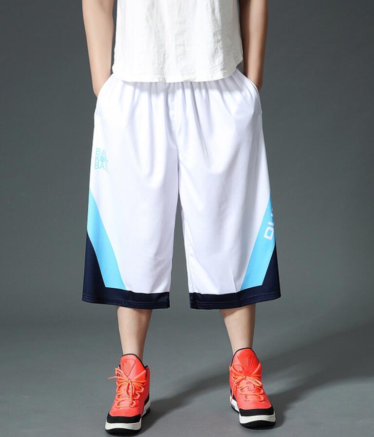 Men's Wide Leg Basketball Shorts Breathable Quick Dry Plus Size Black - Image 2