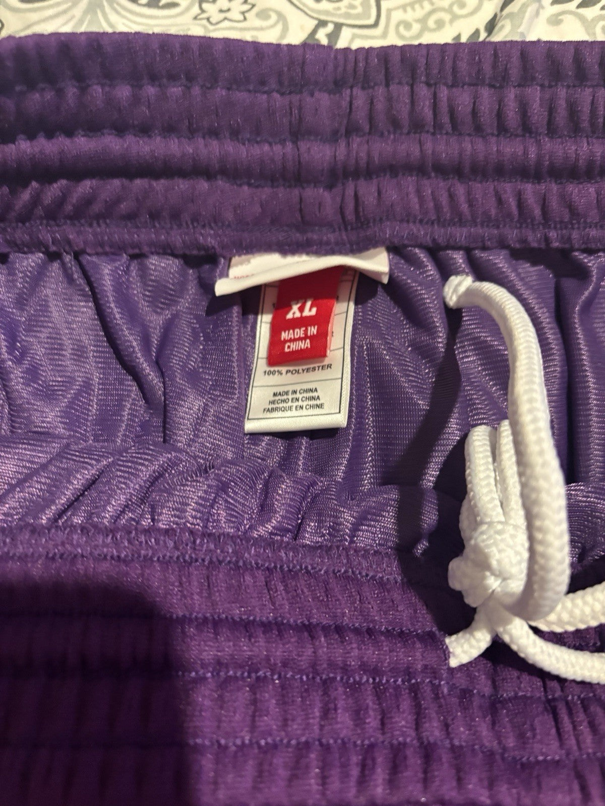 Mitchell & Ness Purple Mesh Athletic Basketball Shorts Men's Size XL - Image 2