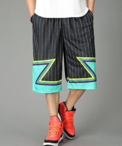 Men's Quick Dry Black Blue Basketball Summer Shorts Breathable Elastic Waist