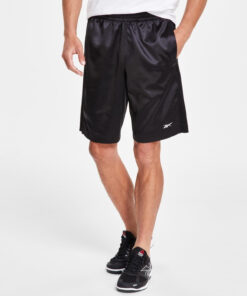 Reebok Mens Regular fit Satin Basketball Shorts Size M Black Solid