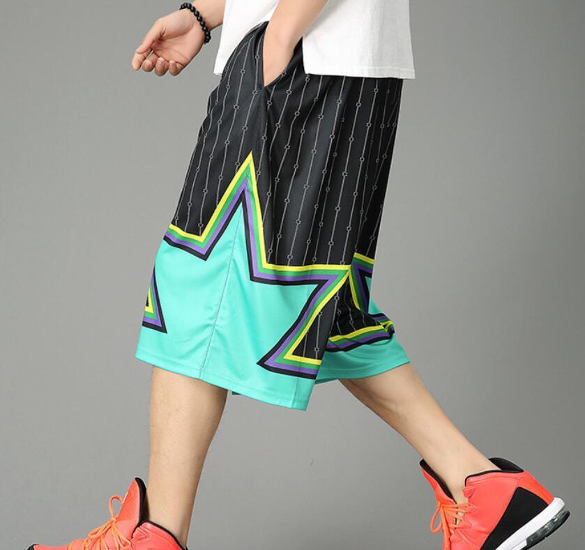 Men's Quick Dry Black Blue Basketball Summer Shorts Breathable Elastic Waist - Image 4