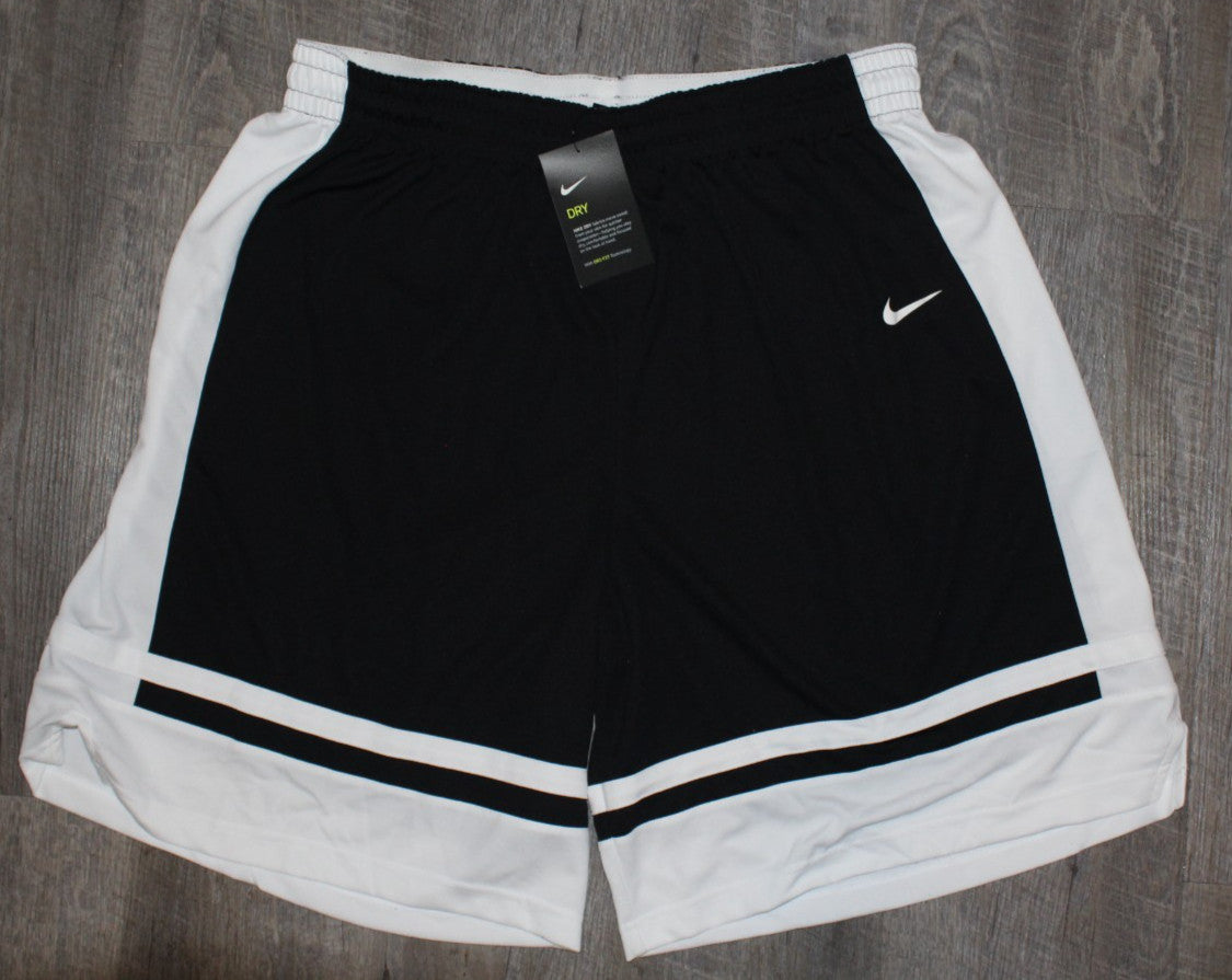 NWT Men's NIKE Big & Tall Elite Athletic Basketball Shorts Black White