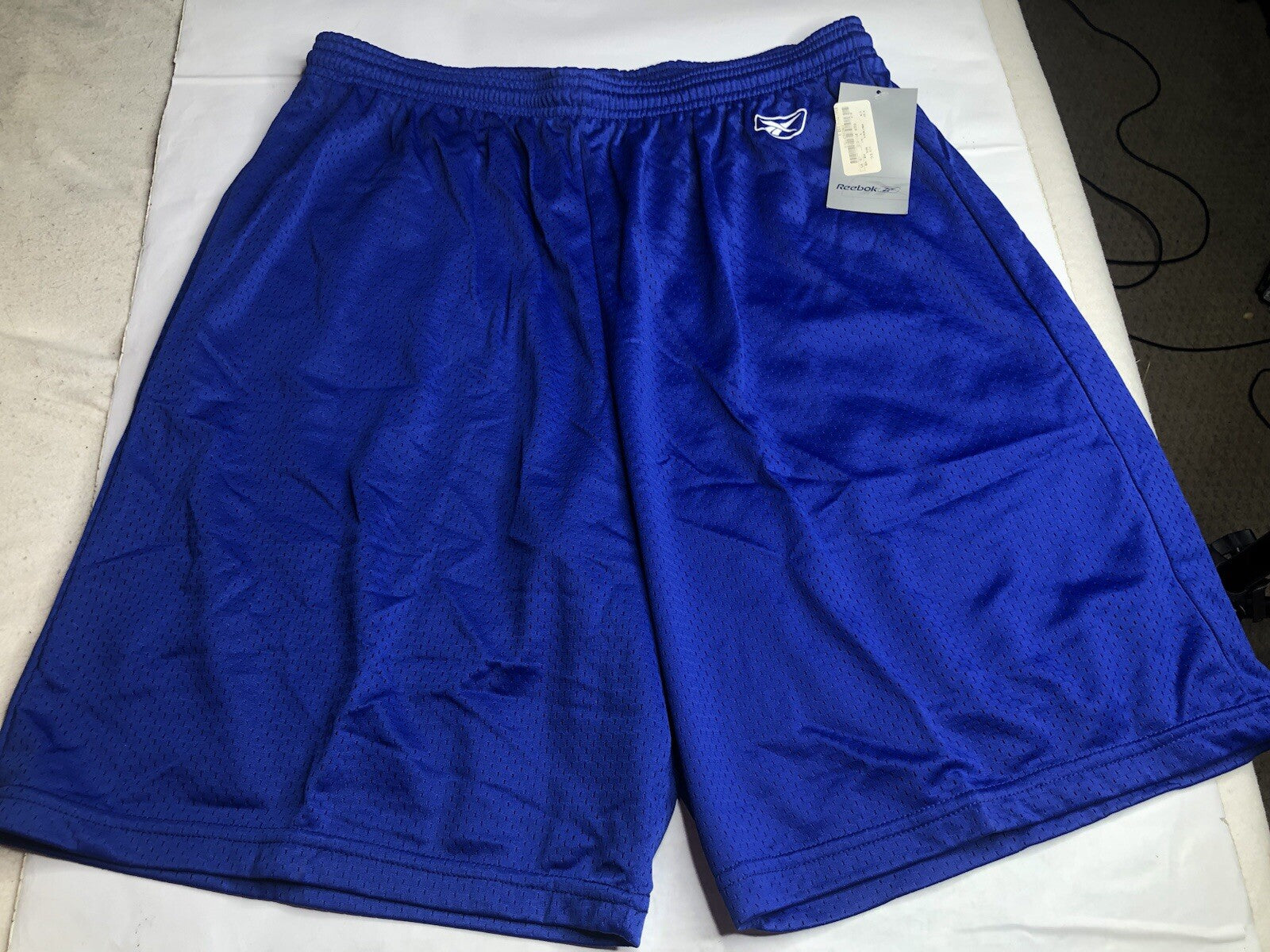 NWT Vintage Reebok Men's Nylon Shorts Blue Basketball Shorts Size L Y2K