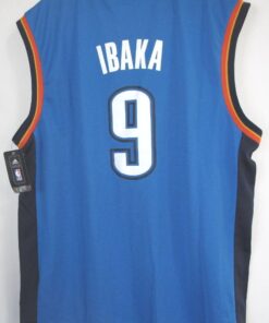 ADIDAS OKLAHOMA CITY THUNDER SERGE IBAKA BLUE ROAD JERSEY LARGE