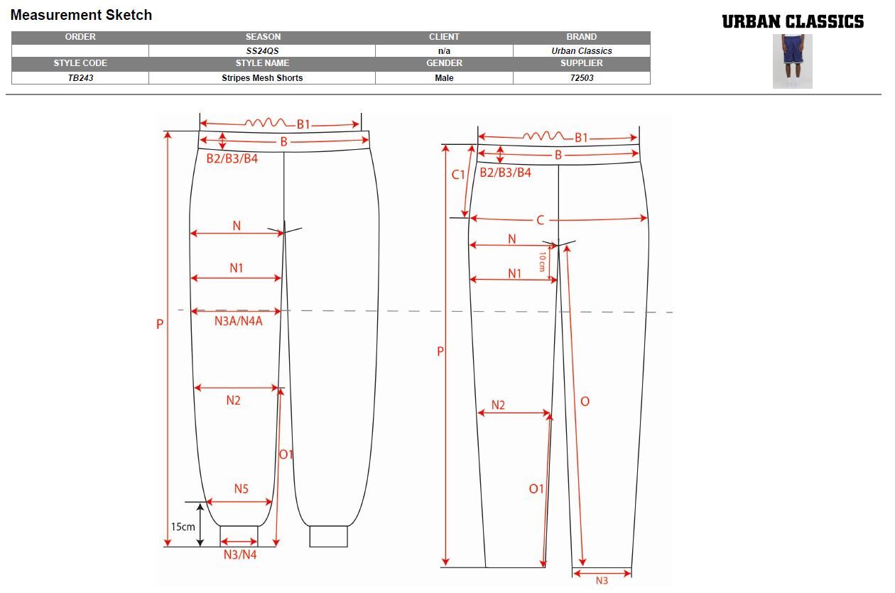 Urban Classics Stripes Mesh Shorts Basketball Shorts Trackies Men's - Image 3