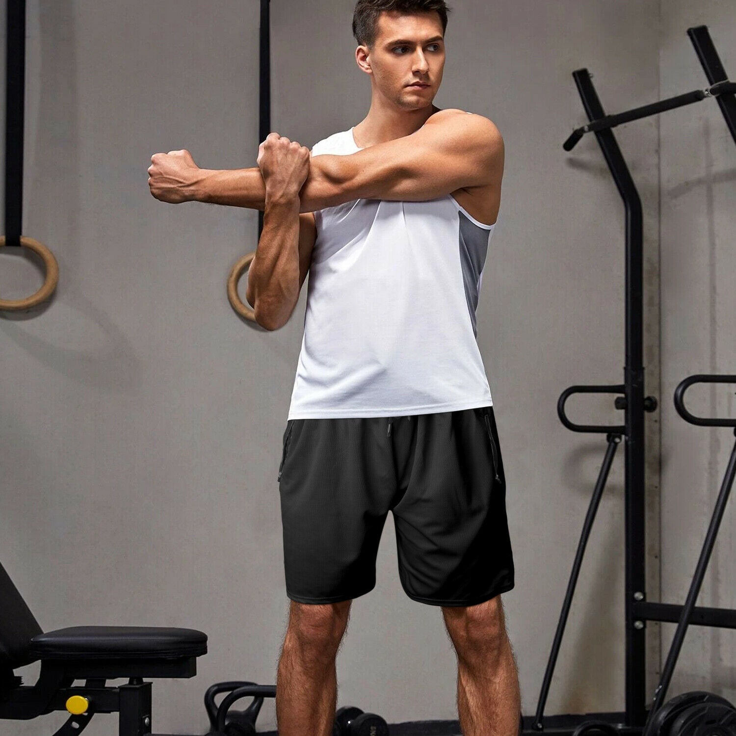 Men's Sport Gym Basketball Shorts Athletic Pockets Workout Mesh Short Bottoms - Image 6