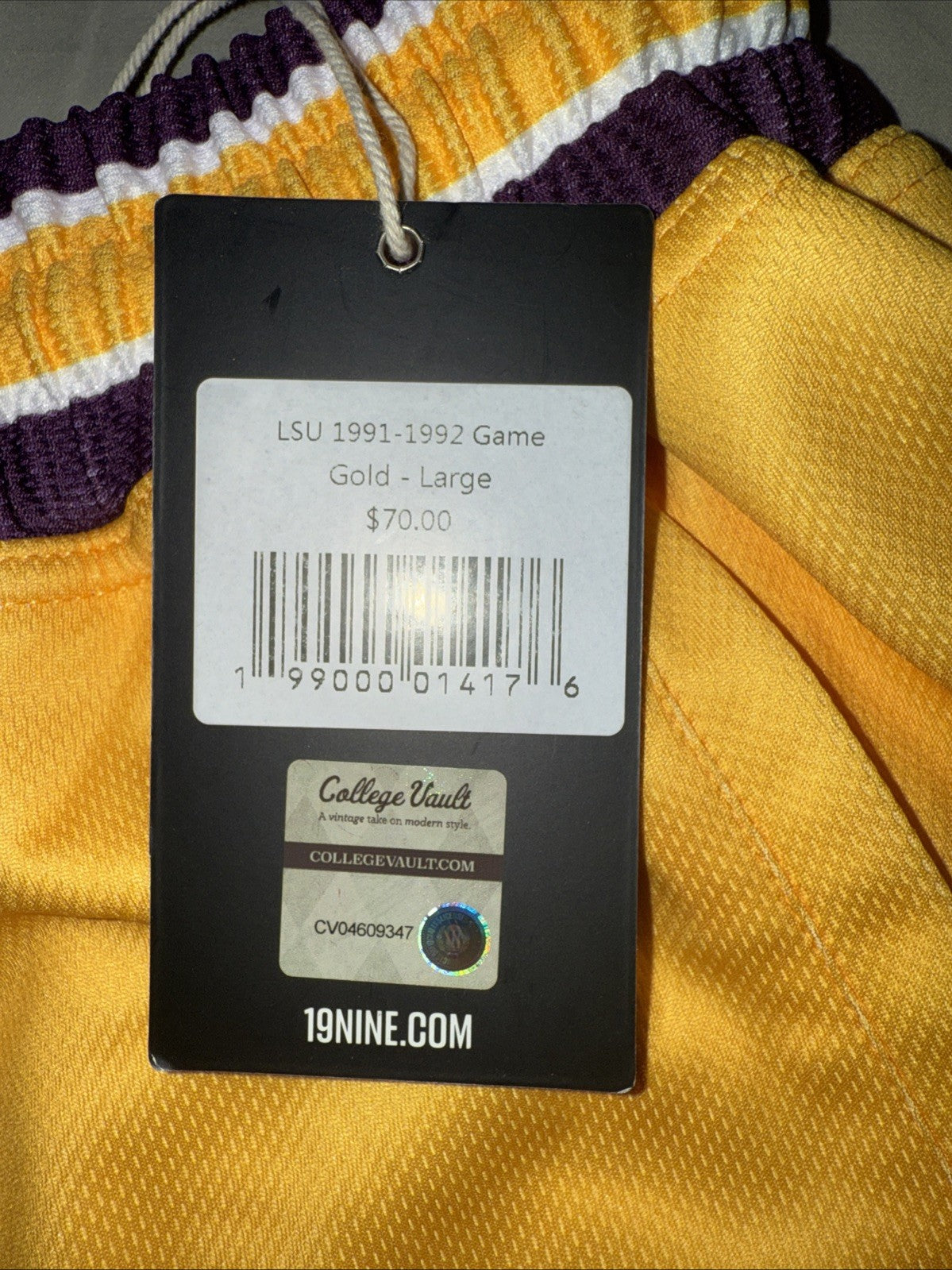 19nine LSU Tigers Basketball Shorts L Size *NEW* - Image 2