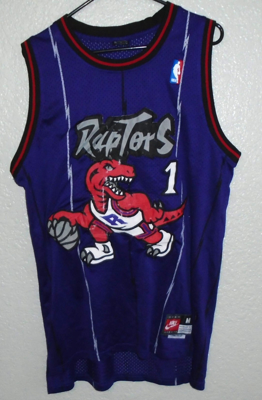 Tracy McGrady NBA Toronto Raptors #1 Jersey Nike Purple Vintage Retro Medium 48