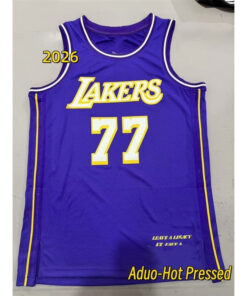 2026 Men's basketball NBA Los Angeles Lakers #77 Luka Doncic purple city edition Hot pressed jerseys