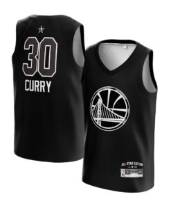 Stephen Curry GSW Warriors Allstar Jersey 2018 30 Black Black Swingman Basketball NBA Jersey T-shirt Tops