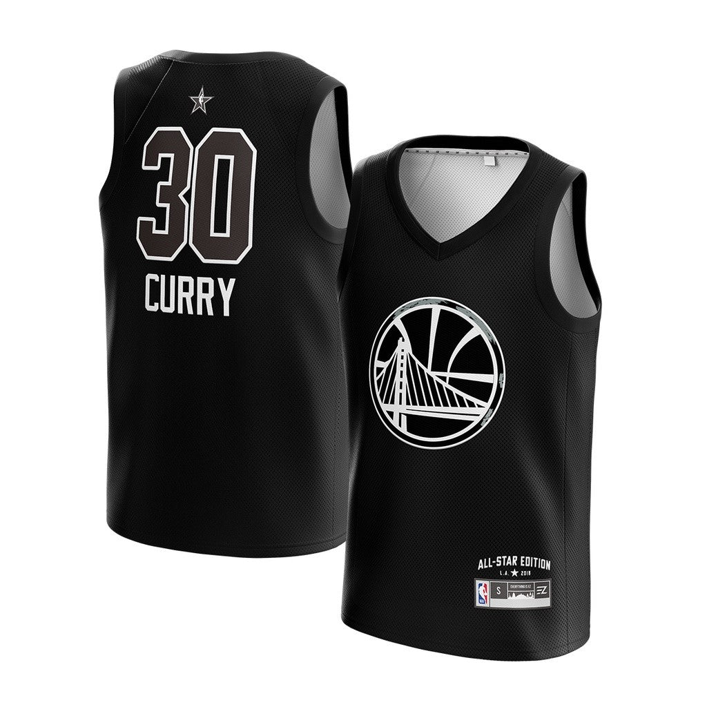 Stephen Curry GSW Warriors Allstar Jersey 2018 30 Black Black Swingman Basketball NBA Jersey T-shirt Tops