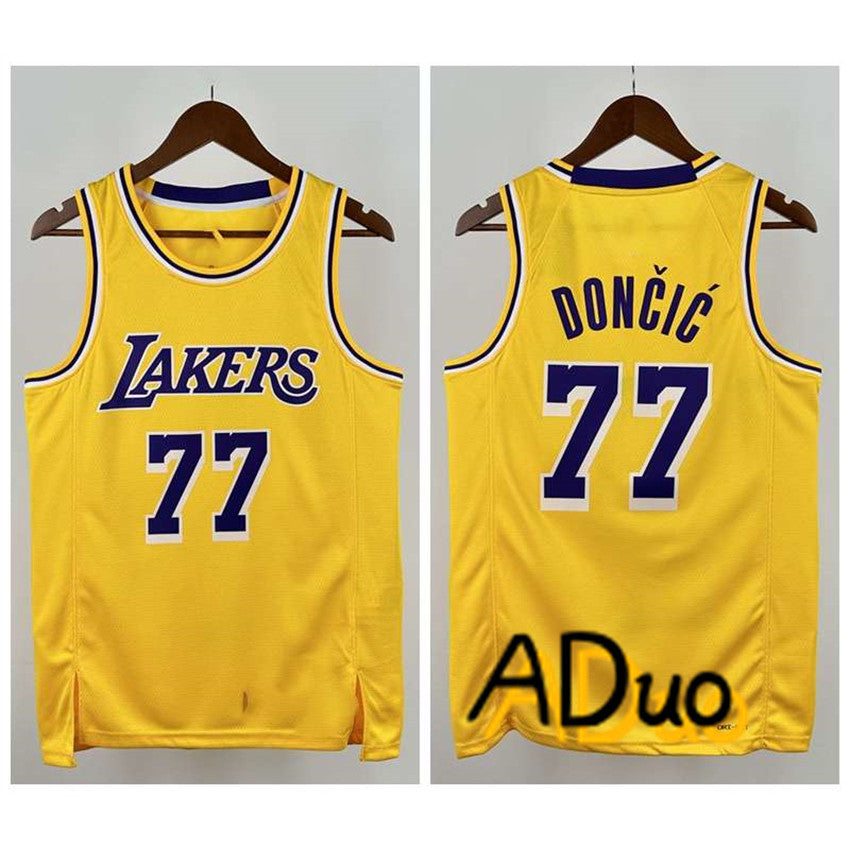 2026 Men's basketball NBA Los Angeles Lakers #77 Luka Doncic purple city edition Hot pressed jerseys - Image 12