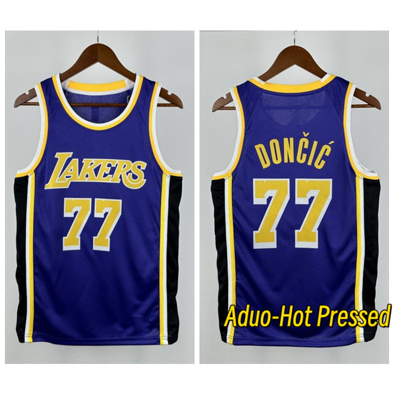 2026 Men's basketball NBA Los Angeles Lakers #77 Luka Doncic purple city edition Hot pressed jerseys - Image 11