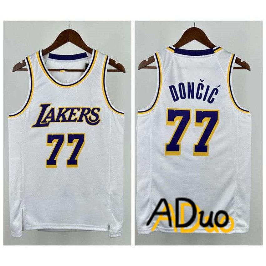 2026 Men's basketball NBA Los Angeles Lakers #77 Luka Doncic purple city edition Hot pressed jerseys - Image 10